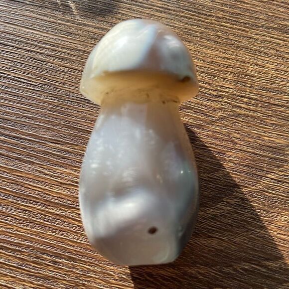 Orca agate mushroom carving crystal druzy black white grey gray cream - Picture 8 of 12